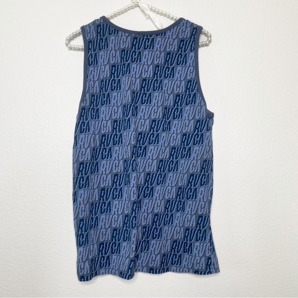 RVCA Blue Logo Graphic Print Sleeveless Cotton Tank Shirt Size Small - Picture 7 of 7